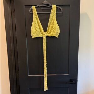 LPA Textured Tie-Front Bralette in Yellow